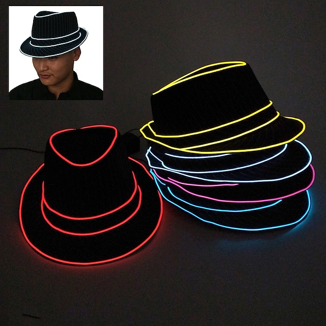  Luminous Hat Gentleman Performance Hat LED Glow Top Hat Party Gift Birthday Wedding Costume Christmas Halloween Supplies