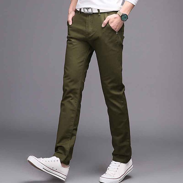  Homme Pantalon Pantalons décontractés Poche Plein Confort Respirable Extérieur du quotidien Sortie 100% Coton Mode Décontractées Noir Vert Véronèse