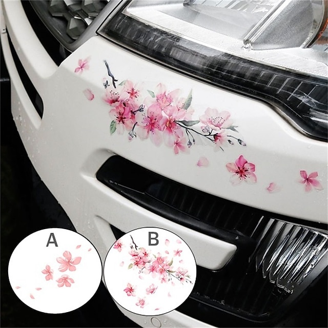  Τα λουλουδάτα αυτοκόλλητα αυτοκινήτου με λουλούδια κερασιάς λατρεύουν τα ροζ αξεσουάρ styling για τον συντονισμό αυτοκινήτου