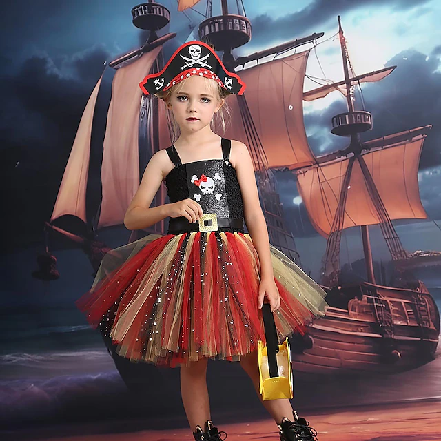 Pirate Halloween Dress Cosplay Costume Tutu Carnival Costume Cosplay Kid's Girls' Carnival Masquerade Party / Evening Easy Halloween Costumes Dress Up 12