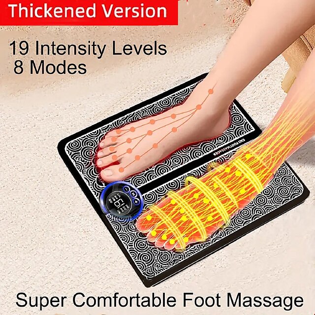 Electric Ems Foot Massager Pad Relief Pain Relax Feet Acupoints Massage