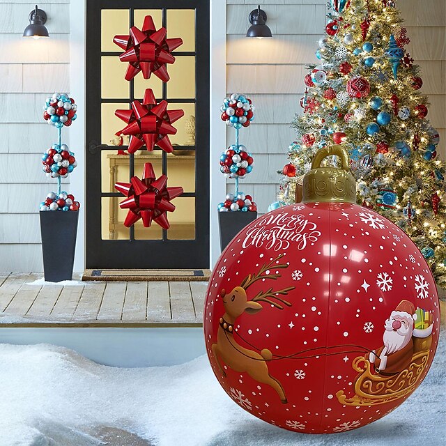 Christmas PVC Inflatable Decorated Ball with Inflator, Giant Christmas