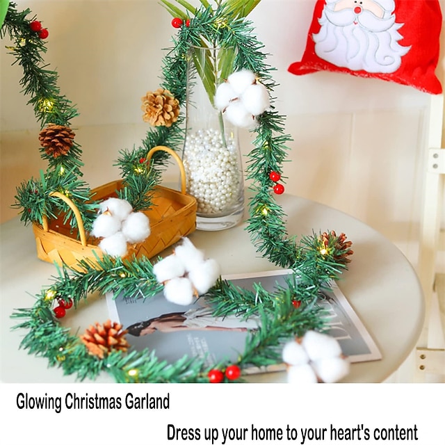 Christmas Garland with Lights Outdoor Christmas Decorations Battery