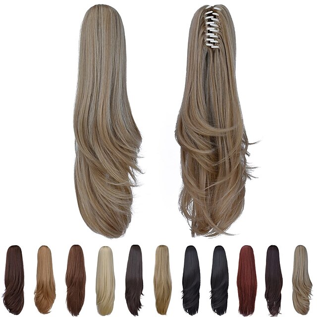 Clip in Ponytail Clip Claw Blonde Ponytails Extension Straight 18 4.3