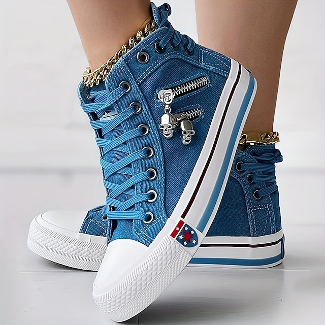 Women's Leather High Top Sneakers with Convenient Side Zipper (August Style)