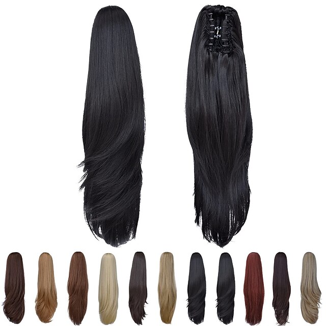 Clip in Ponytail Clip Claw Blonde Ponytails Extension Straight 18 4.3