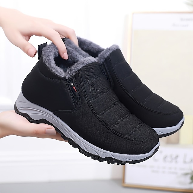  cizme de zăpadă impermeabile termice de iarnă pentru bărbați – design cu slip-on cu căptușeală de pluș și talpă anti-alunecare pentru vreme rece în aer liber