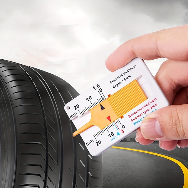  bilhjul dekkdybdemåler 0-20mm dekkmønsterdybdemåler dybdeindikator måler motorsykkeltilhenger varebil måleverktøy