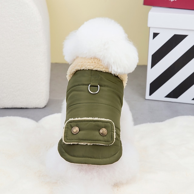  dog coat Autumn and winter Small dog clothes Teddy cat clothing winter padded coat wool collar cotton vest
