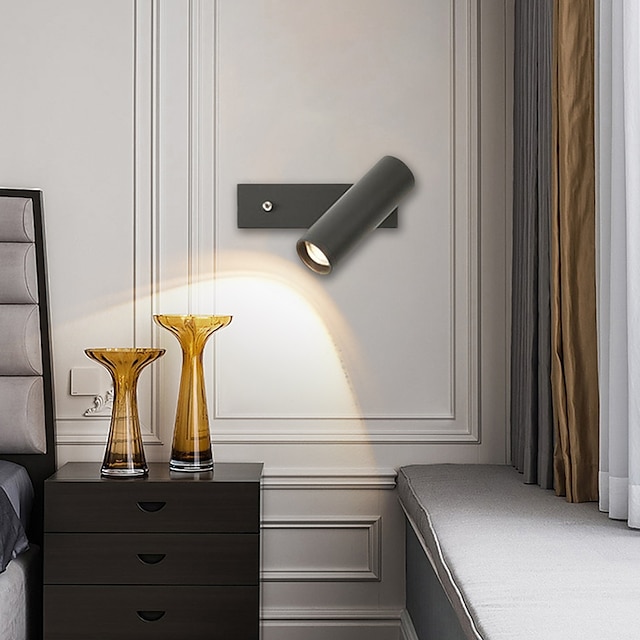  led væglampe og læselys drejelige multifunktionelle væglamper led væglampe til soveværelse sengelamper læselamper 110-240v