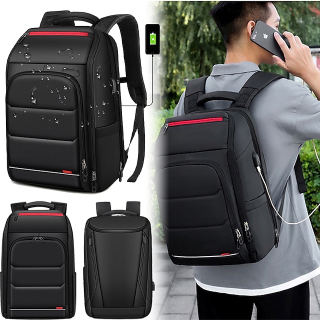  Multifunctional 15.6 Laptop Backpack Waterproof School bags USB Charging Business Travel Bag Mochila Moistureproof pocket, Back to School Gift