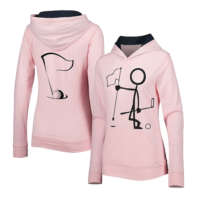 Women's Golf Hoodie Golf Pullover Breathable Quick Dry With Pockets