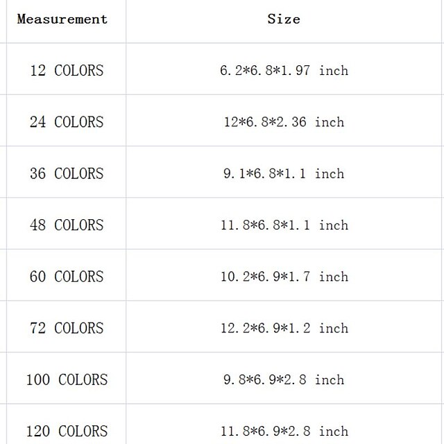 in stock 12/24/36/48/60/72/100/120 colors set drawing