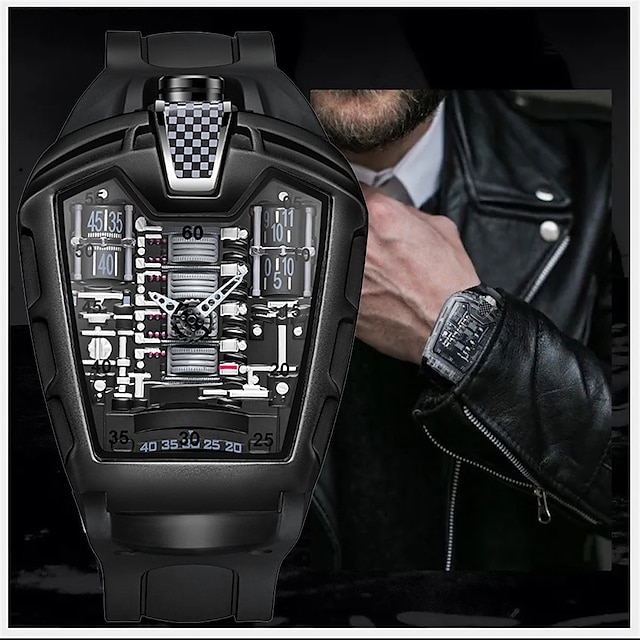  Herr Kvartsklockor Kreativ Mode Affär Armbandsur Dykning VATTENTÄT Dekorativ Mjuk silikon Klocka