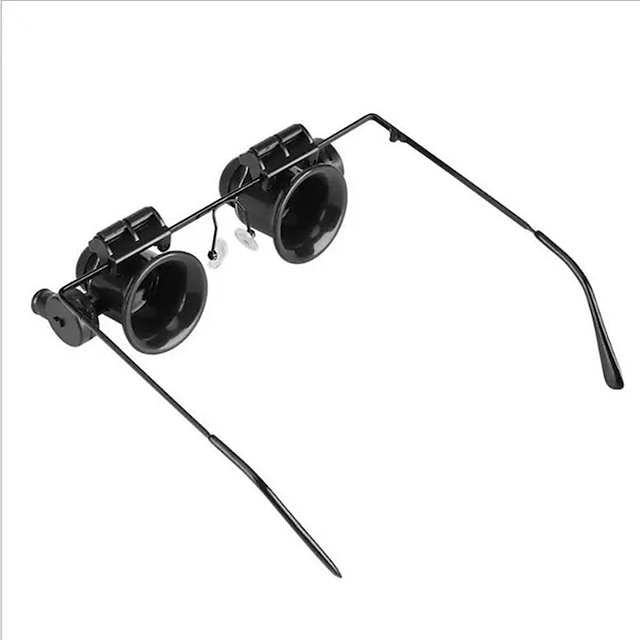  20X LED Magnifier Glasses Double Eye Jewelery Watch Repair Tools Lamp Loupes Eyewear Magnifying Glass Light
