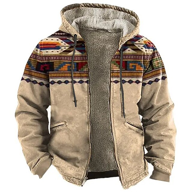 Christmas Colorful Jacket With Hood Mens Graphic Hoodie Tribal Prints ...