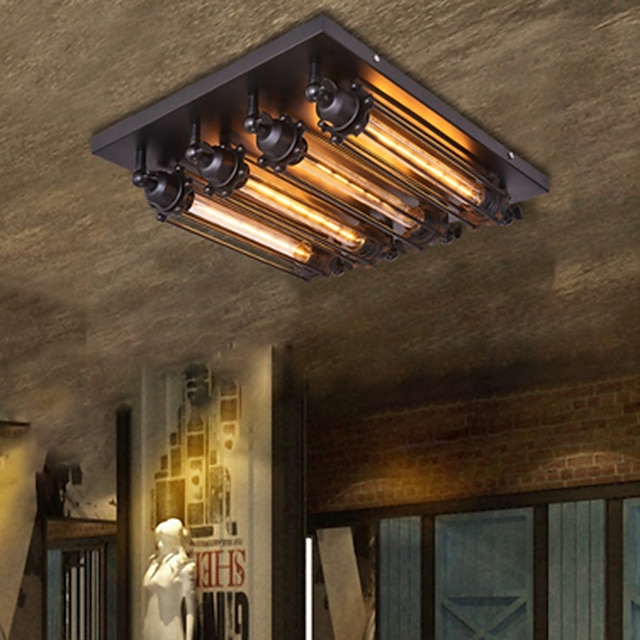  lightinthebox conduziu a luz de teto luz de parede 1/4 cabeça sala de estar luz de teto retro industrial quarto varanda lâmpada de teto redonda superior barra balcão luminárias de teto 110-240v