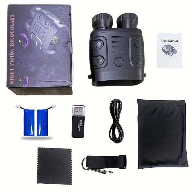 Night Vision Goggles With 5X Digital Zoom Camera NV Binoculars Telescope With Long Infrared Viewing Distance At Night For Hunting And Camping (Built-in Rechargeable Battery) 12