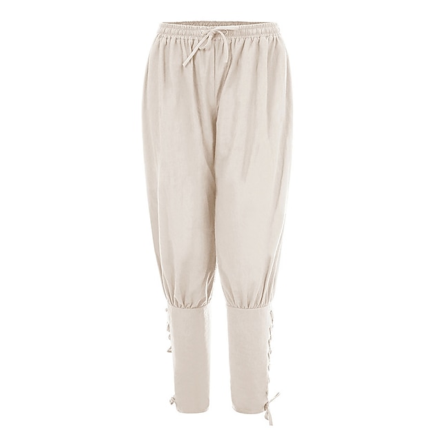  Retro Vintage Mittelalterlich Renaissance Piratenhose Pirat Ritter Wikinger Einfarbig Kostüm Herren Seeräuber Fantasie Halloween Karneval Maskerade Karneval Leistung Bühne Erwachsene Hose Ganzjahres