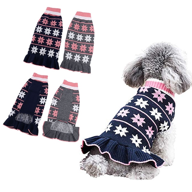  σκύλος φούστα φθινοπώρου και χειμώνα αστέρι κουκκίδα γάτα ζεστό κατοικίδιο σκύλο ρούχα πουλόβερ μικρό σκύλο