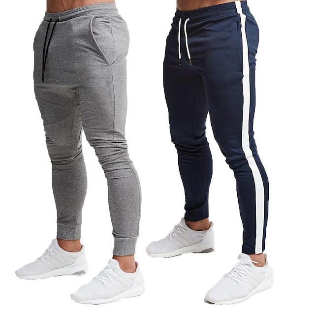  Herr Joggingbyxor Joggare Snörning Sidfickor Solid färg Andningsfunktion Fuktabsorberande Sport Fritids- Gym Ledig / Sportig Svart Rubinrött Microelastisk