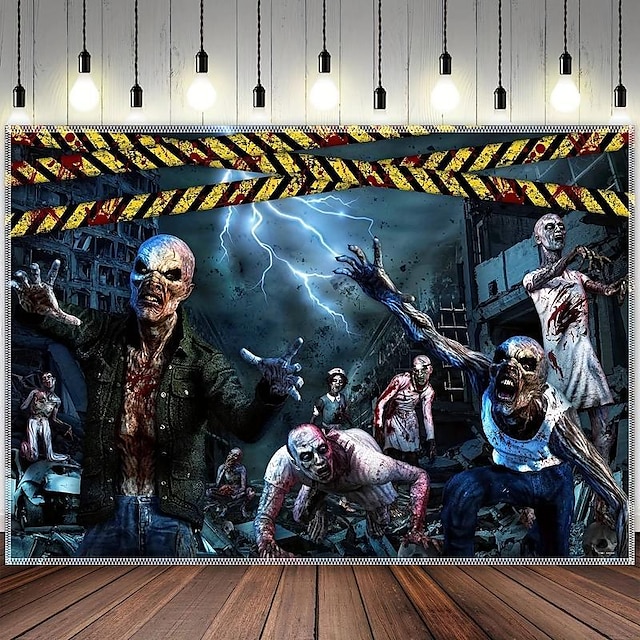  halloween zombie hengende veggteppe veggkunst stor billedvev veggmaleri dekor fotografi bakteppe teppe gardin hjem soverom stue dekorasjon halloween dekorasjoner