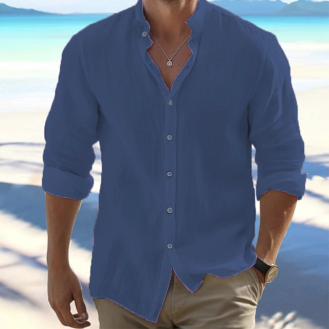 Chemise Lin Homme Manches Longues col Mao Homme Cotten Lin Chemise Ete Homme Bouton Chemise Henley Shirts de Plage Homme Manches Longues Poids LéGer Chemise pour L'éTé Grande Taille Pas Cher Chemise Lin Homme Manches Longues col Mao Homme Cotten Lin Chemise Ete Homme Bouton Chemise Henley Shirts de Plage Homme Manches Longues Poids LéGer Chemise pour L'éTé Grande Taille Pas Cher