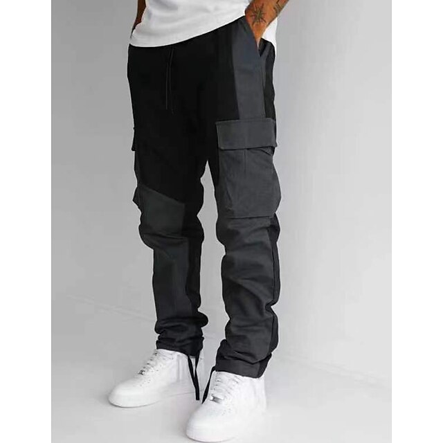 Men's Cargo Pants Cargo Trousers Pocket Color Block Comfort Breathable Outdoor Daily Going out Fashion Casual Black3