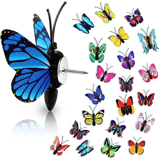  30ks stereoskopická 3D simulace motýlí připínáčky kreativní připínáčky ozdobné květiny korková nástěnka hřebíky na nástěnky, fotky, nástěnné tabulky školní potřeby a doplňky 4x4cm/1.57''x1.57''