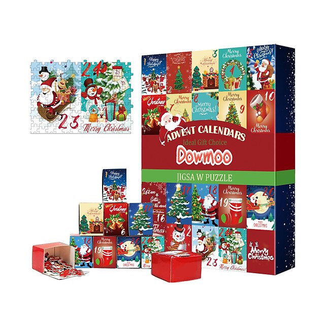  Christmas Advent Calendar Puzzle Toy Puzzle Creative Toy Christmas Calendar Puzzle for Christmas Gifts