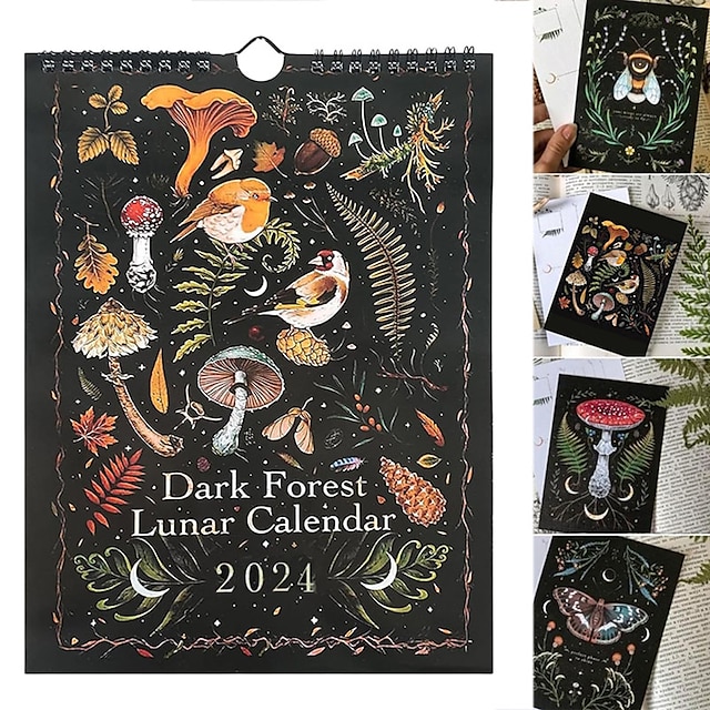 2024 Calendar, Dark Forest Lunar Calendar Mysterious Animals Calendars