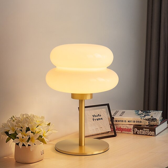  lámpara de mesa lámpara de mesita de noche de vidrio creativa lámpara de mesita de noche minimalista moderna dormitorio sala de estar estudio lámpara de noche lámpara de mesa pequeña decorativa