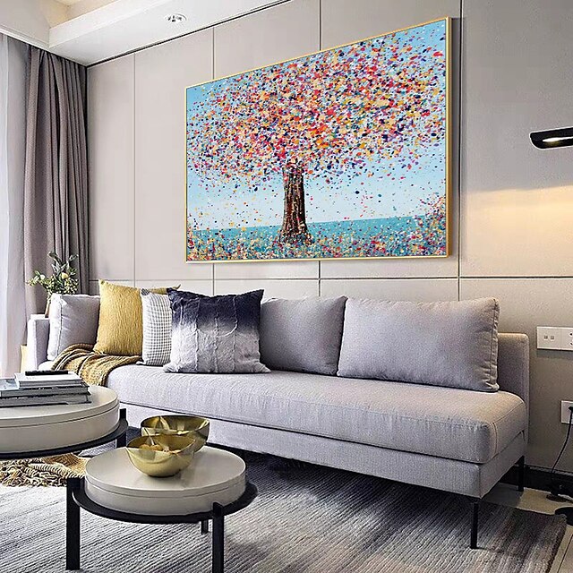 Mintura Handmade Abstract Thick Texture Tree Landscap Oil Paintings On ...