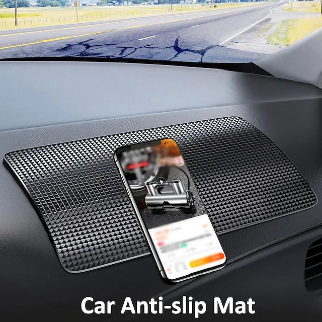  Car Anti-slip Mat Mobile Phone Anti-slip Shelving Mat Instrument Panel Decoration Shelving Mat Sunscreen High Temperature Resistant Car Accessories