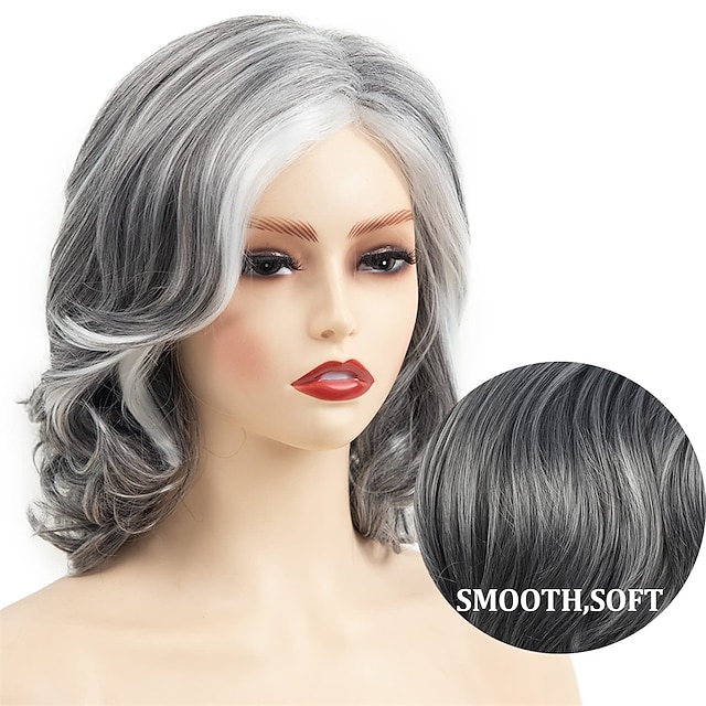 Short Grey Curly Wigs for Women Short Grey Wavy Wig Natural Looking