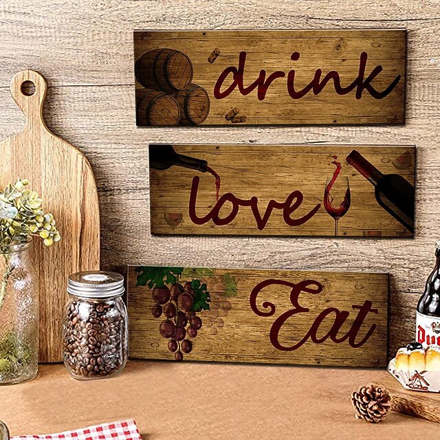 Wood Wall Sign, Kitchen Sign, Home Sign Wall Art Decor Home Farmhouse Rustic Decor, Wooden Wall