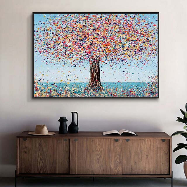 Mintura Handmade Abstract Thick texture Tree Landscap Oil Paintings On Mintura Handmade Abstract Thick texture Tree Landscap Oil Paintings On