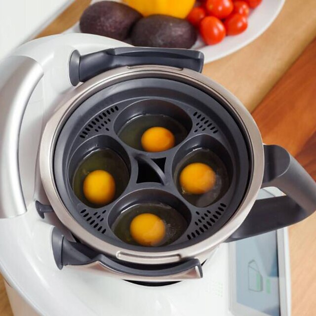 4 In 1 Multifunctional Steam Basket, Food Grade PP 4 Egg Molds Steamer