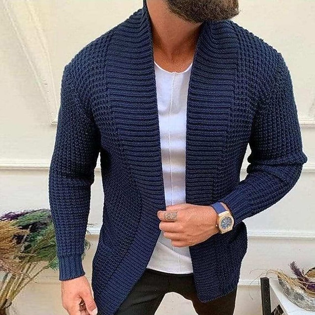 Men's Cardigan Sweater Padded Sweater Trend