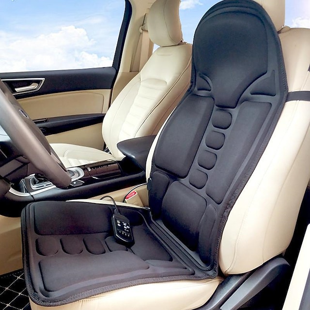  Black Back Massage Chair Car SUV Heat Seat /Cushion Neck Pain Lumbar Support Pad