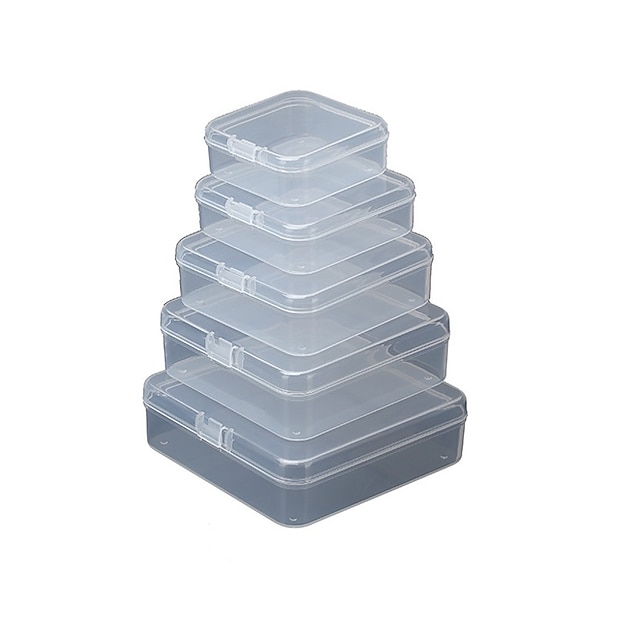  čtvercová plastová krabička vysoká průhlednost krabička náhradní díly skladování hardware příslušenství rybářské potřeby příslušenství špunty do uší malá krabička
