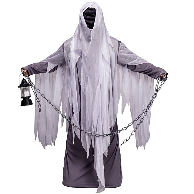 Ghost Halloween Cosplay Costume Cloak Horror Cosplay Costume Scary Costume Adults' Men's Women's Unisex Masquerade Mardi Gras Party Halloween Masquerade Easy Halloween Costumes Dress Up4