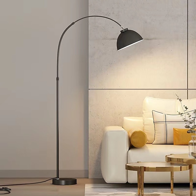  metalen gewelfde vloerlamp voor woonkamer, 1 lamp macaron staande lamp, moderne kantoorleesvloerlamp met verstelbare staafarm 110-240v