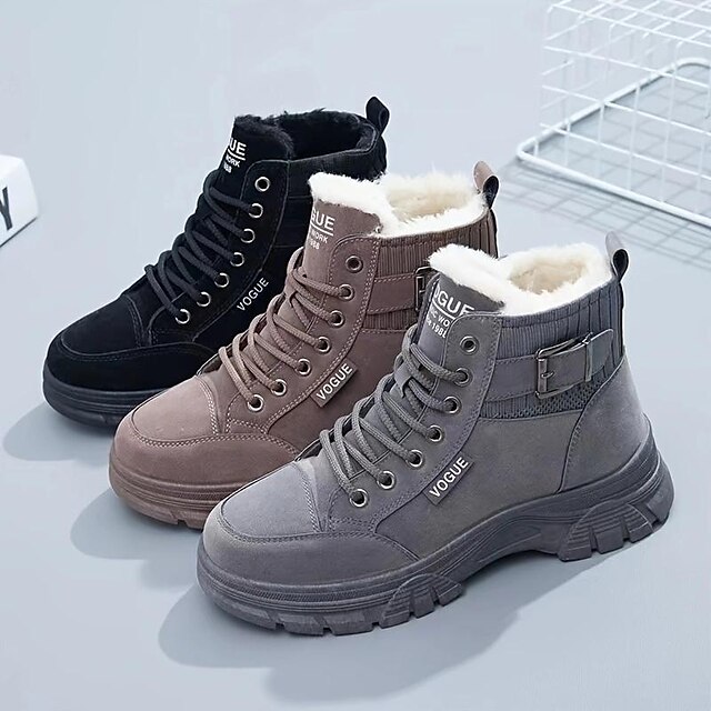 Women's Sneakers Boots Snow Boots Dad Shoes Daily Fleece Lined Winter ...