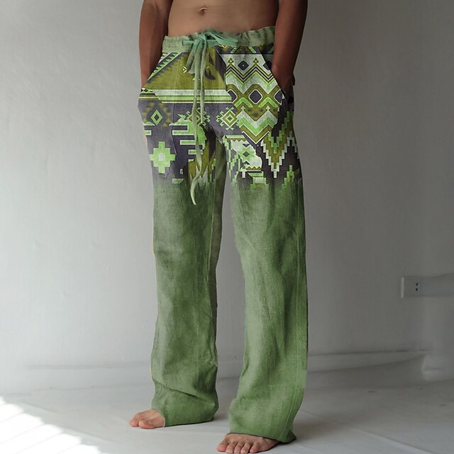 Pantalon Sarouel Homme En Lin - Taille Élastique Confortable Pour Sport Et Plage