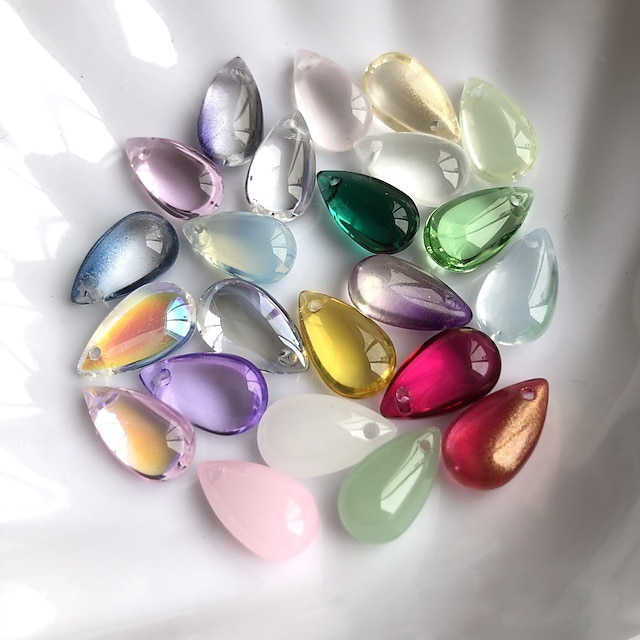  50pcs Water Drop Shape Czech Glass Beads Crystal Loose Beads for DIY Jewelry Making Crafts Necklace Bracelet Charm Accessories