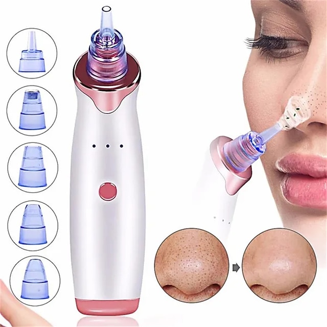  Blackhead Remover Vacuum Electric Pore Vacuum Facial Pore Cleaner Acne Comedone Extractor kit 5 Removable Probes 5 Adjustable Suction Force for All Skin Treatment USB Rechargeable