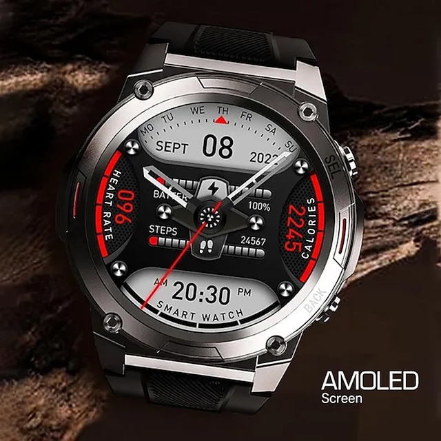  696 DM51 Smart Watch 1.43 inch Smartur Bluetooth Skridtæller Samtalepåmindelse Sleeptracker Kompatibel med Android iOS Herre Handsfree opkald Beskedpåmindelse Kamerakontrol IP 67 51mm urkasse