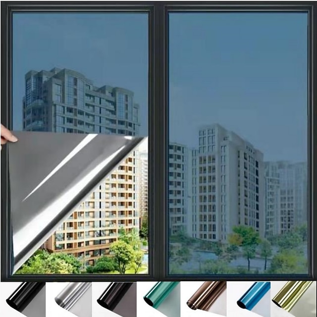  egyirányú perspektíva napvédő és hőszigetelő fólia elektrosztatikus ragasztómentes üvegfólia napelemes fólia háztartási erkély ablak háztartási matricák