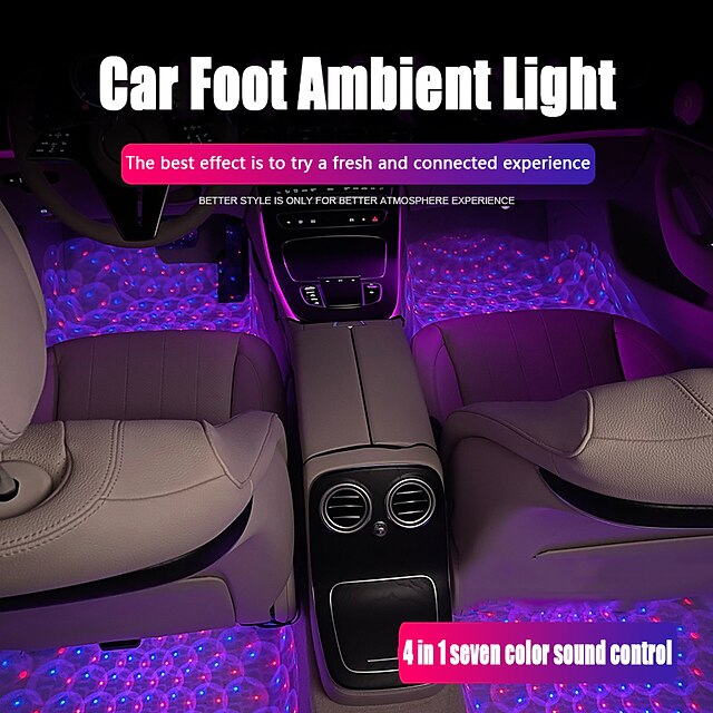 1 buc Mașină Benzi de lumină LED Atmosferă / Lumini ambientale Becuri 3.2 W 4-8 Control Vocal Telecomandă Pentru Παγκόσμιο Toți Anii